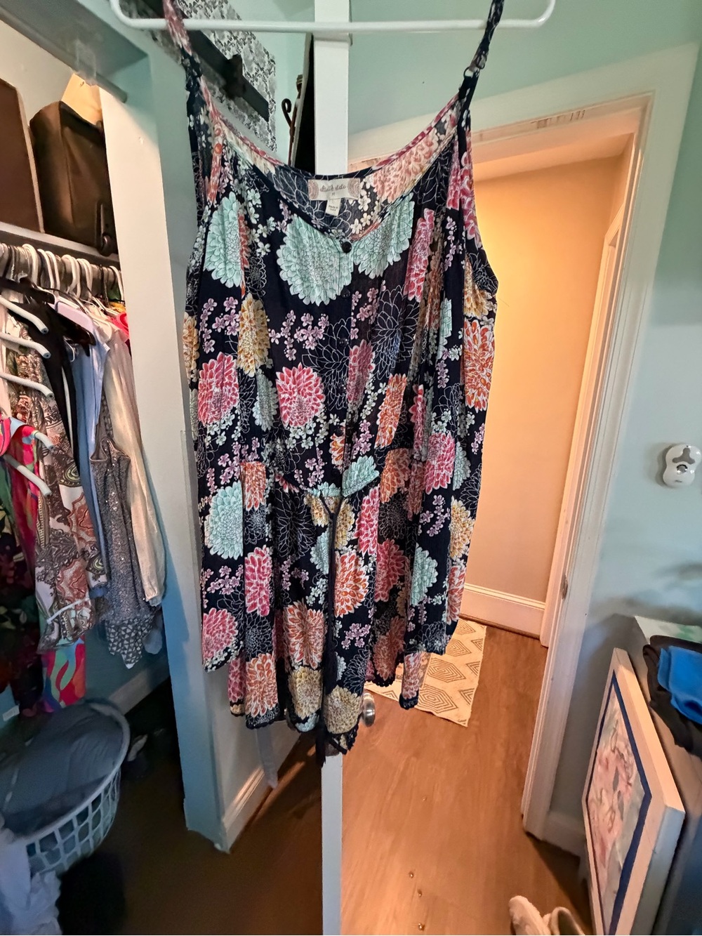 Navy Floral Mini Skort with Elastic Waist by Altard state
